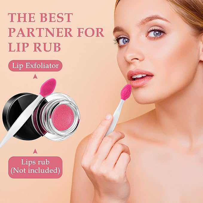 WLLHYF 5 Pcs Lip Scrub Brush DoubleSided Silicone Exfoliating Tool Mini Soft Lip Brush Cleaner for Men Women - Image 3