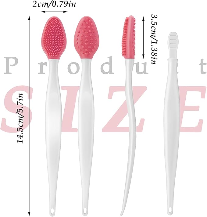 WLLHYF 5 Pcs Lip Scrub Brush DoubleSided Silicone Exfoliating Tool Mini Soft Lip Brush Cleaner for Men Women - Image 5