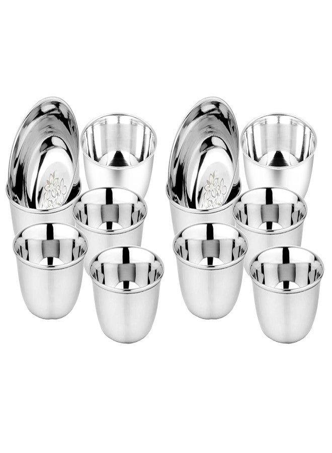 RAGHAV Multipurpose Stainless Steel Kitchen Bowls Set of 12 for Serving, Cooking, Food Storage (Medium Size) - Image 1