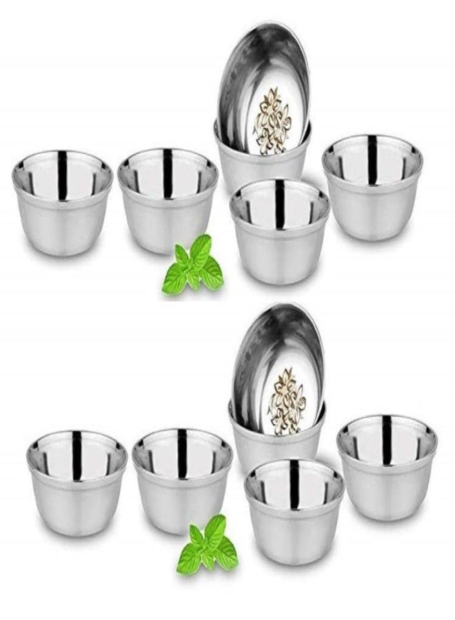 RAGHAV Multipurpose Stainless Steel Kitchen Bowls Set of 12 for Serving, Cooking, Food Storage (Medium Size) - Image 2