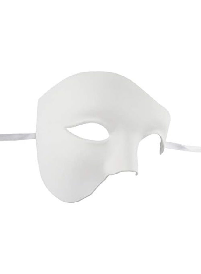 Mens Mask  Mask Masquerade Phantom of The Opera Half Face Mask, White, One Size - Image 3