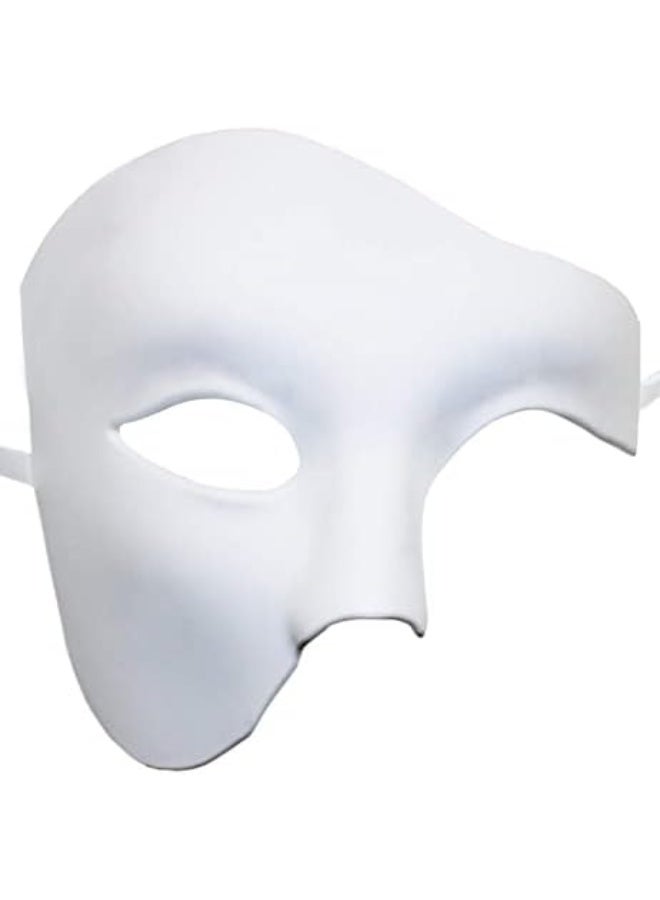 Mens Mask  Mask Masquerade Phantom of The Opera Half Face Mask, White, One Size - Image 1