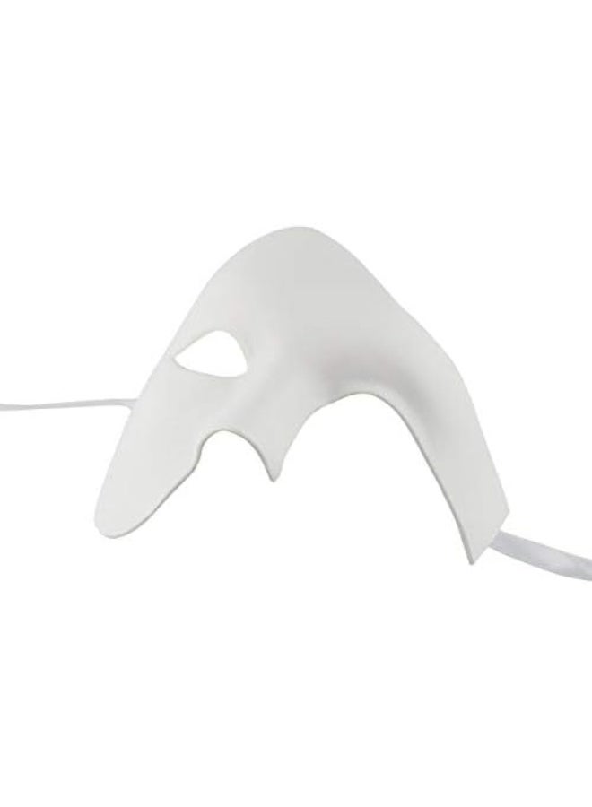 Mens Mask  Mask Masquerade Phantom of The Opera Half Face Mask, White, One Size - Image 2