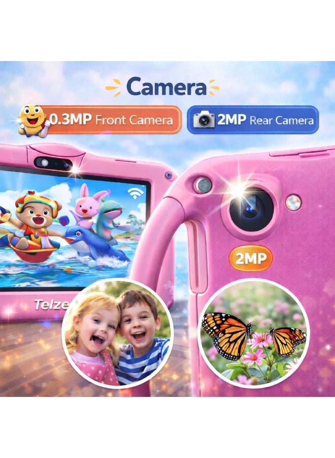 Telzeal P600 Kids Tablet Pink  – 7 Inch HD Display, 6GB RAM 128GB Storage, Android 10.1, 3000mAh Battery, WiFi, Front & Rear Camera, Shockproof Protective Case - Image 5