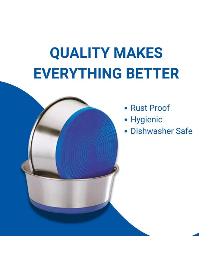 بتس إمباير وعاء طعام ثقيل للكلاب | وعاء طعام كبير للكلاب، وعاء طعام كبير الحجم للكلاب | قاعدة مطاطية ملتصقة بالسيليكون بنسبة 100% من الفولاذ المقاوم للصدأ | وعاء طعام للكلاب | أوعية طعام للكلاب والقطط والحيوانات الأليفة (عبوة من قطعتين سعة 1600 مل) - Image 5