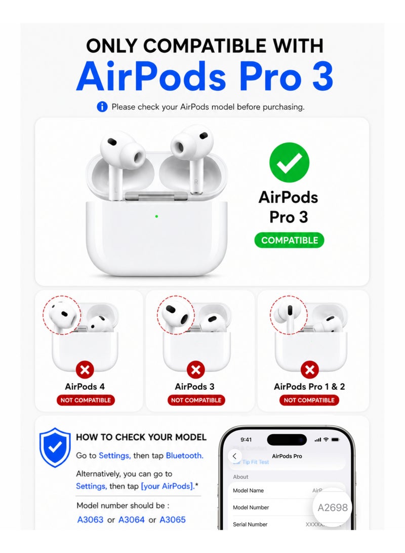 ARX AirPods Pro 3 Case with Secure Lock & Carabiner Clip, Rugged Shockproof Protective Cover (MagSafe Compatible, Front LED Visible) – Pink & White - Image 2
