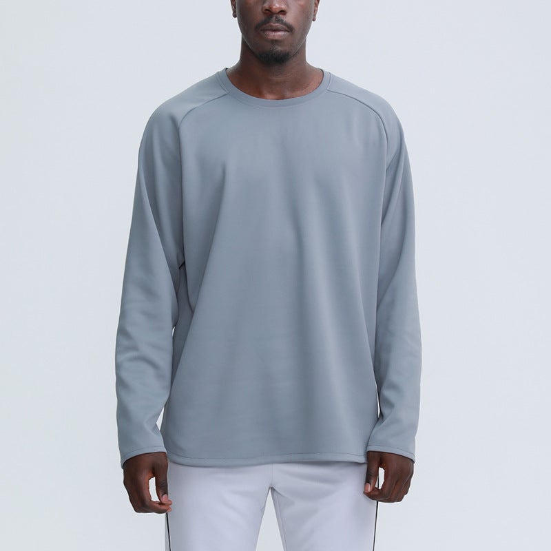Generic Mens Autumn Winter Sport Hoodie Long Sleeve Casual Split Running Fitness Grey