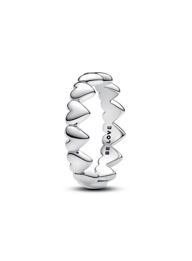 Hearts sterling silver ring