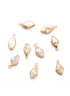 Natural Shell Pearl Pendant Jewelry Accessories Copper-covered diamond double-hanging 1
