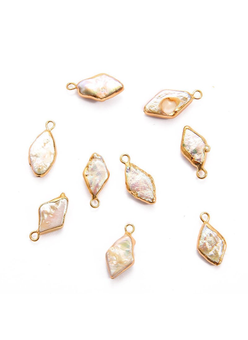 Generic - Natural Shell Pearl Pendant Jewelry Accessories Copper-covered diamond double-hanging 1 - Image 1