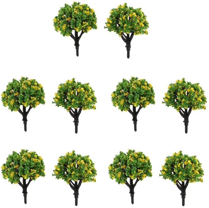 1 200 Scale Model Trees For Railroad Scenery Diorama Wargame Yellow Green - Image 1