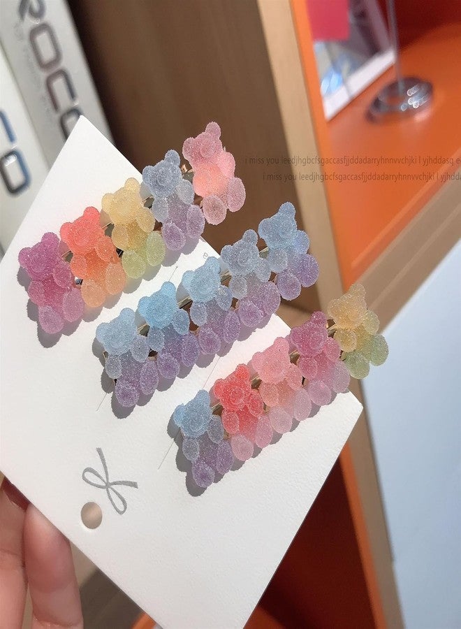 Essivox 2Pcs Candy Hair Clips Cartoon Gummy Bear Barrettes Colorful Resin Animal Hairpins Handmade Birthday Valentines Christmas Hair Accessories for Women Thin Hair - Image 3