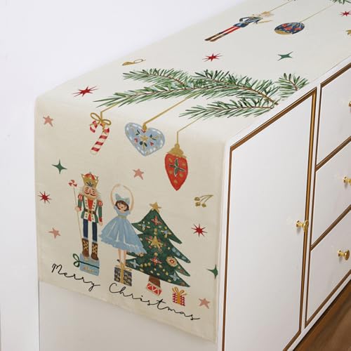 ZCHOMI Christmas Nutcracker Table Runner 13x72 Inch Gift Box Merry Christmas Seasonal Kitchen Dinning Table Decoration for Home Party Decor - Image 3