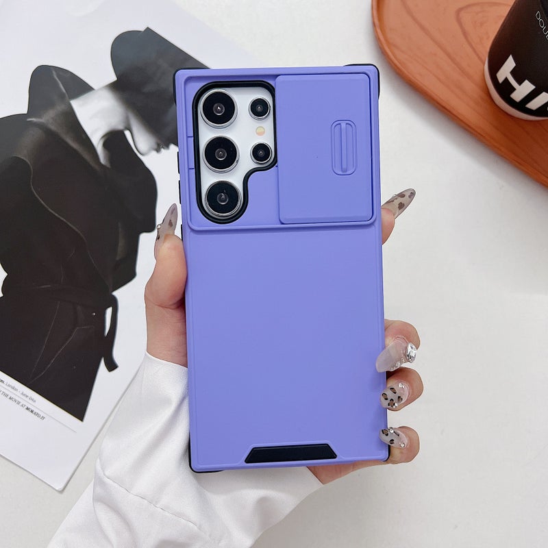 غطاء واقي بPC باللون بنفسجي مغناطيسي بوظيفة حامل لـ Samsung Galaxy A54 مع حماية من السقوط وحامل قائم مع مقاوم للصدمات مع مغناطيس قوي مع مقاوم للخدش للمدرسة للهدايا - Image 1