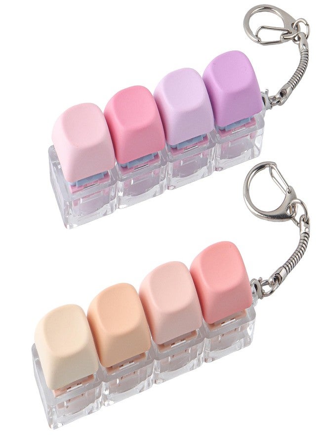 Hyekit 2 Pack Keyboard Fidget Toys - Creamy & Silent Stress Relief Fidget Clicker Keychain, MOA Keycaps, Focus & Anxiety Relief, Quiet Fidget Toys for Adults,for Office& ADHD Focus - Image 1