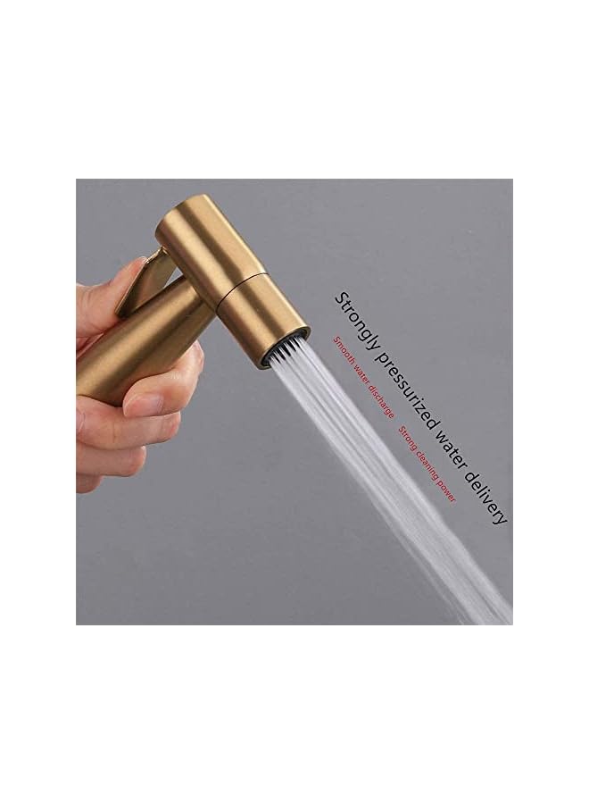 The Bros مجموعة رشاش بيديه من الفولاذ المقاوم للصدأ 1/2NPT من ذا بروز للمرحاض، رشاش يدوي ملحق للمرحاض لشطف الحيوانات الأليفة/النظافة الشخصية/الحمام/المرحاض، سهل التركيب (ذهبي مصقول) - Image 3
