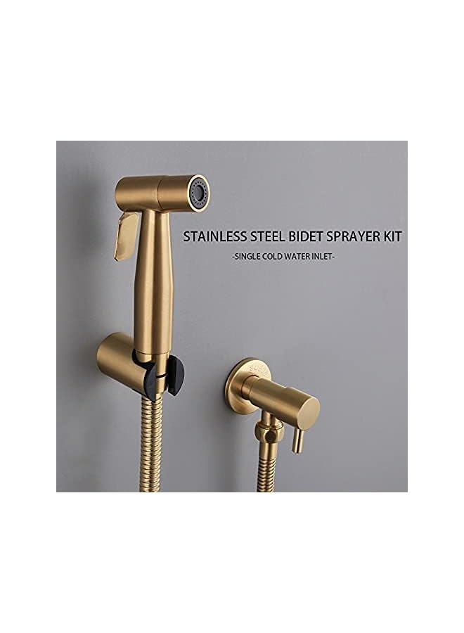 The Bros مجموعة رشاش بيديه من الفولاذ المقاوم للصدأ 1/2NPT من ذا بروز للمرحاض، رشاش يدوي ملحق للمرحاض لشطف الحيوانات الأليفة/النظافة الشخصية/الحمام/المرحاض، سهل التركيب (ذهبي مصقول) - Image 2