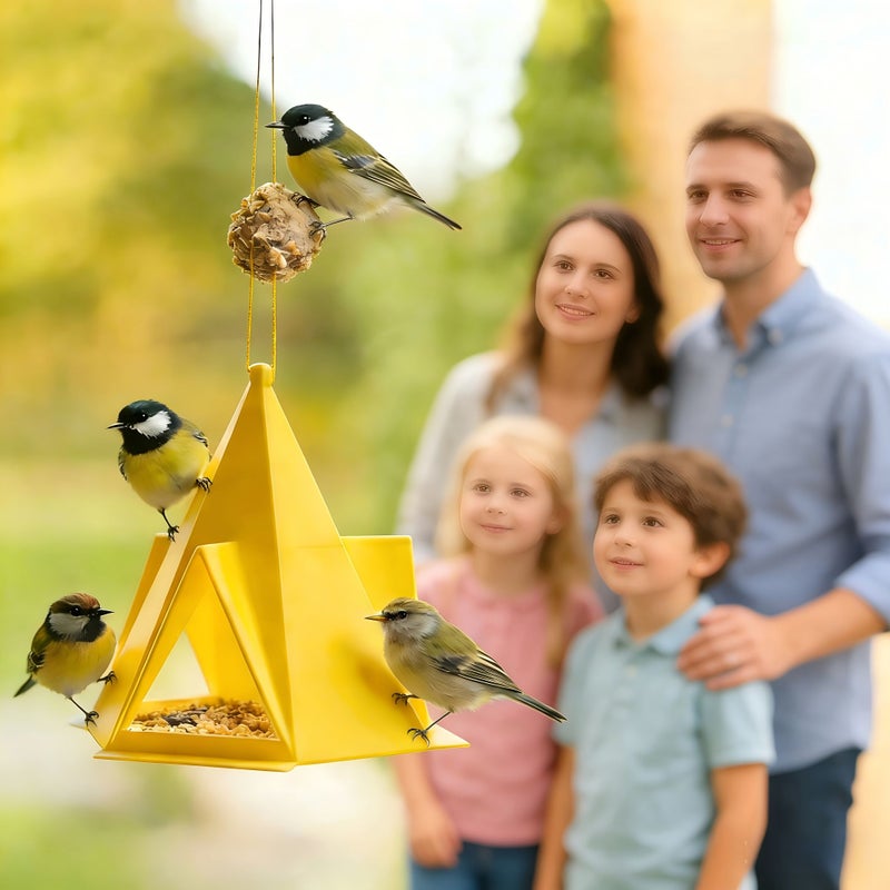 Youthful Green Compact Bird Feeder Spherical Design with Drainage Holes for Small Birds - Image 1