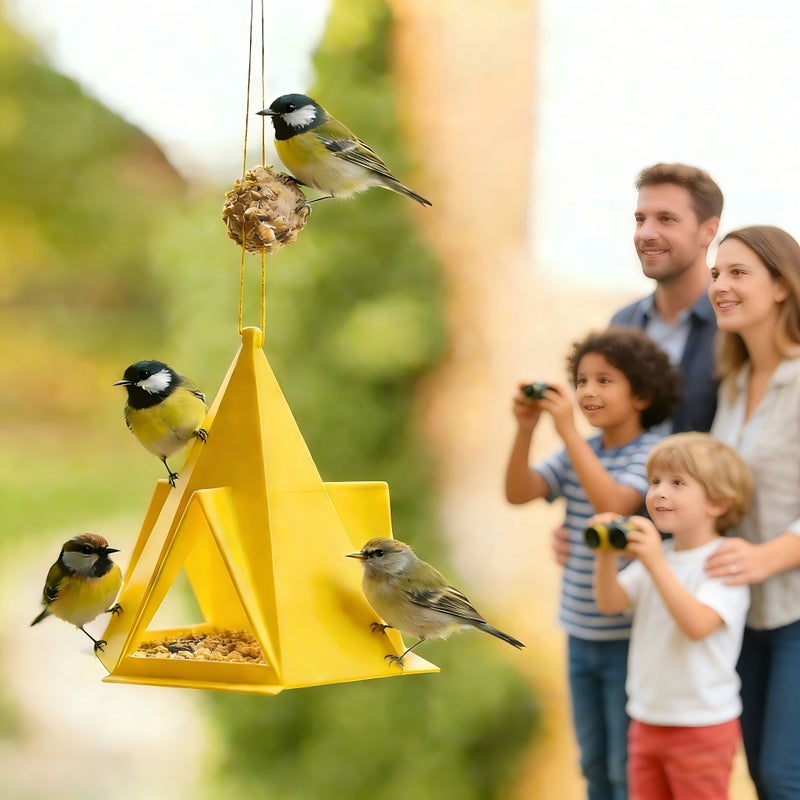 Youthful Green Compact Bird Feeder Spherical Design with Drainage Holes for Small Birds - Image 4