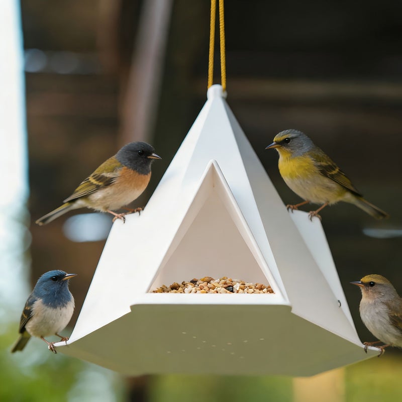 Youthful Green Compact Bird Feeder Spherical Design with Drainage Holes for Small Birds - Image 5