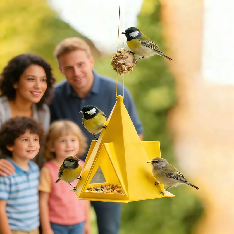 Youthful Green Compact Bird Feeder Spherical Design with Drainage Holes for Small Birds - Image 2
