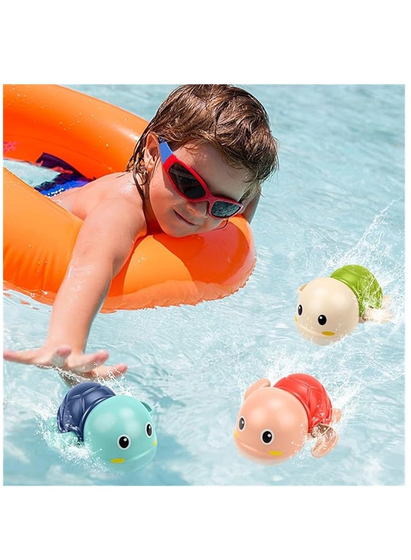 6Pcs Bath Toy, Baby Swimming Turtle Bathtub Pool Toy, Baby Bath Floating Clockwork Toys for Toddlers 1-3, Boys & Girls Water Bath Toy Set, (6 Pack, 2 Blue 2 Red 2 Green) - Image 2