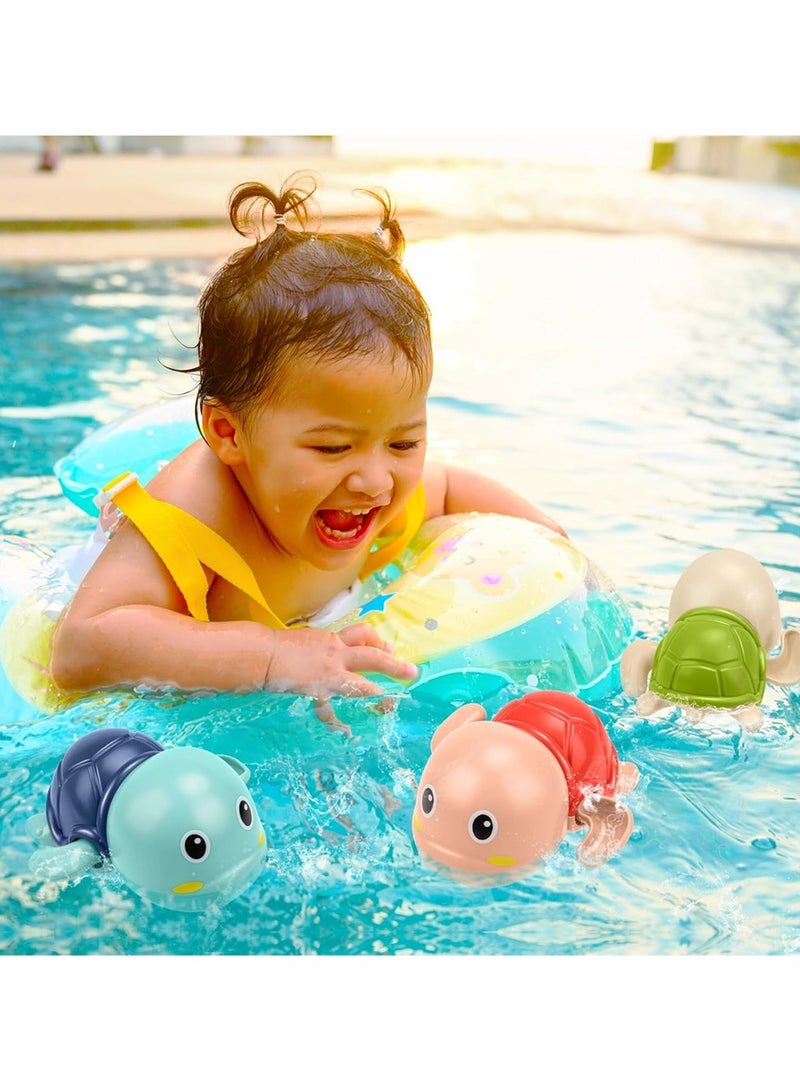 6Pcs Bath Toy, Baby Swimming Turtle Bathtub Pool Toy, Baby Bath Floating Clockwork Toys for Toddlers 1-3, Boys & Girls Water Bath Toy Set, (6 Pack, 2 Blue 2 Red 2 Green) - Image 4