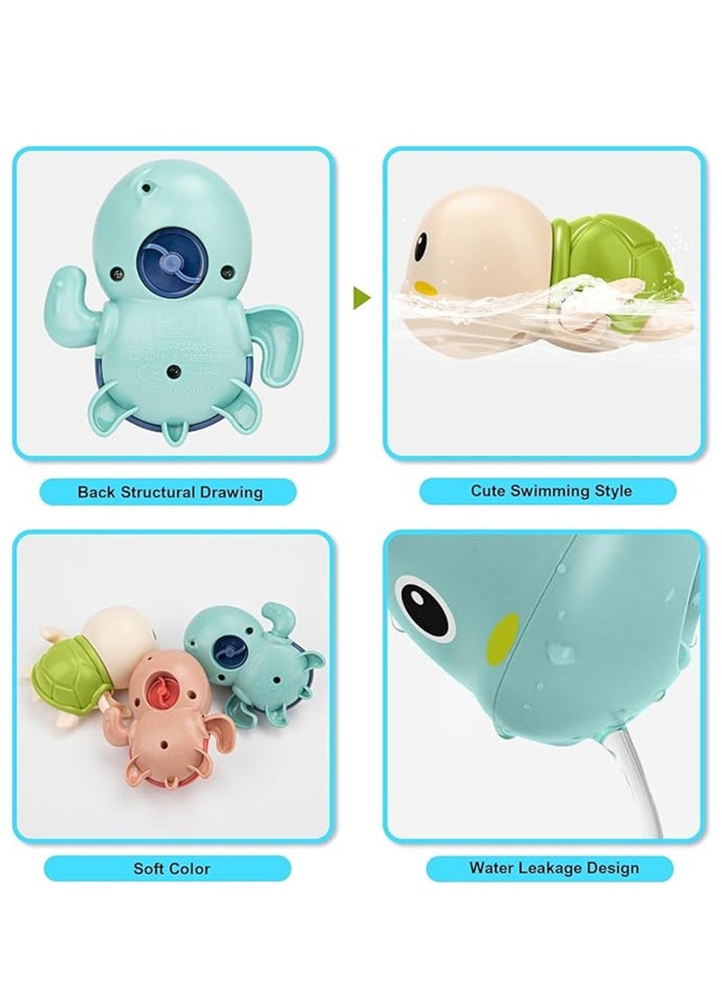 6Pcs Bath Toy, Baby Swimming Turtle Bathtub Pool Toy, Baby Bath Floating Clockwork Toys for Toddlers 1-3, Boys & Girls Water Bath Toy Set, (6 Pack, 2 Blue 2 Red 2 Green) - Image 5