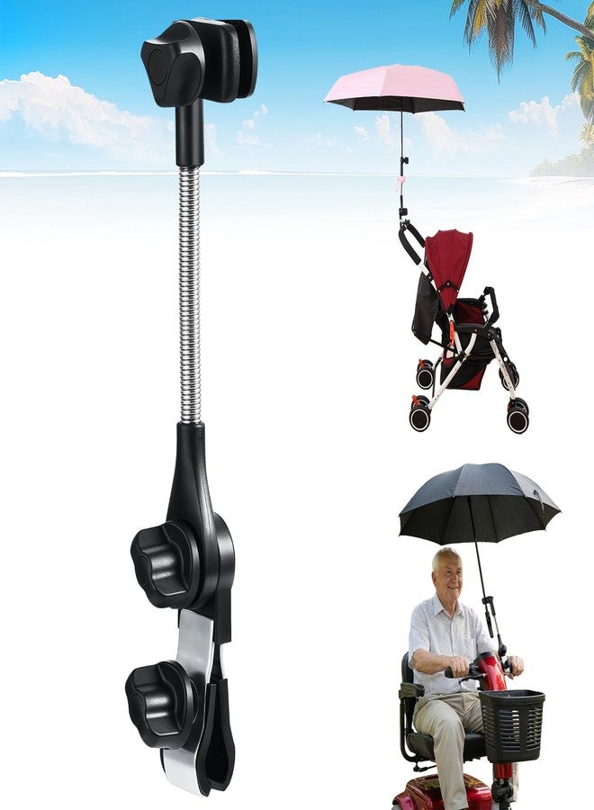 WISFISSH Umbrella Holder for Stroller Chair | 360° Adjustable Clamp Mount - Balck - Image 1