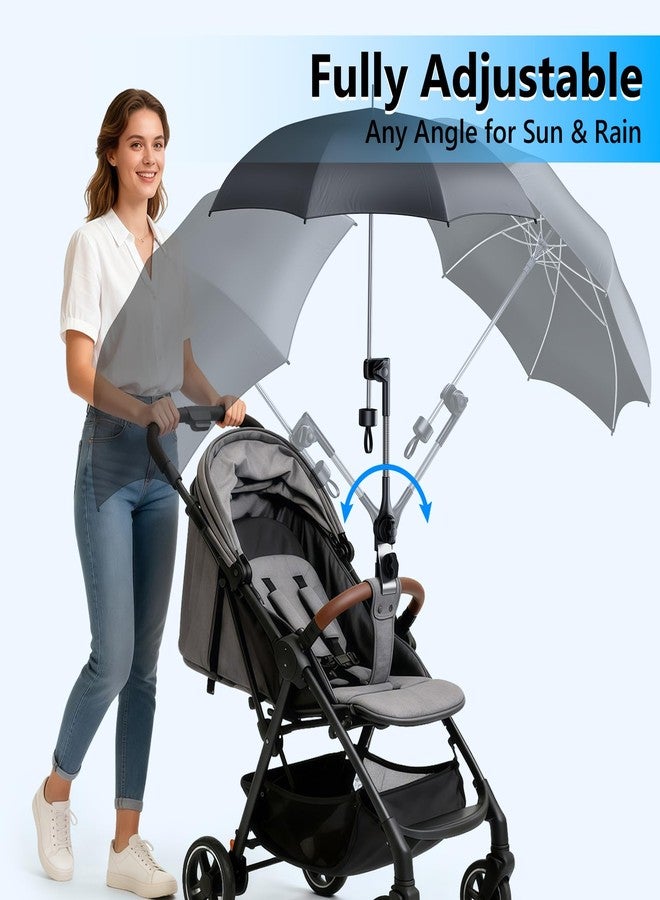 WISFISSH Umbrella Holder for Stroller Chair | 360° Adjustable Clamp Mount - Balck - Image 2