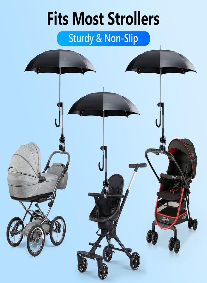 WISFISSH Umbrella Holder for Stroller Chair | 360° Adjustable Clamp Mount - Balck - Image 3