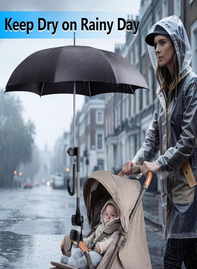 WISFISSH Umbrella Holder for Stroller Chair | 360° Adjustable Clamp Mount - Balck - Image 5