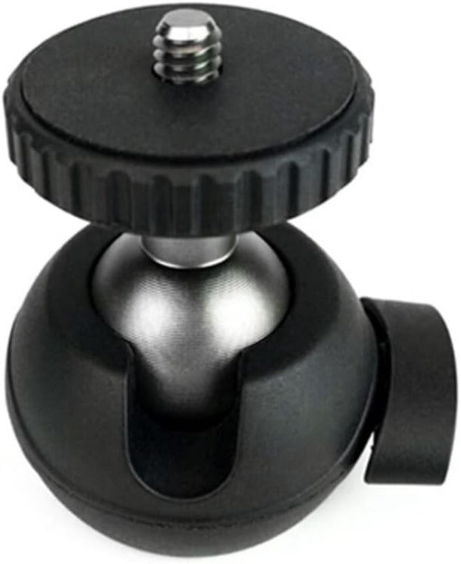 BGNing Mini Ball Head 360 درجة دوارة قابلة للتدوير، رأس دعامة فيديو بانورامي، محول تثبيت كاميرا بقطر 1/4 بوصة لمستقر الكاميرا ذو القاعدة الثلاثية (محدث باللون الأحمر) - Image 1