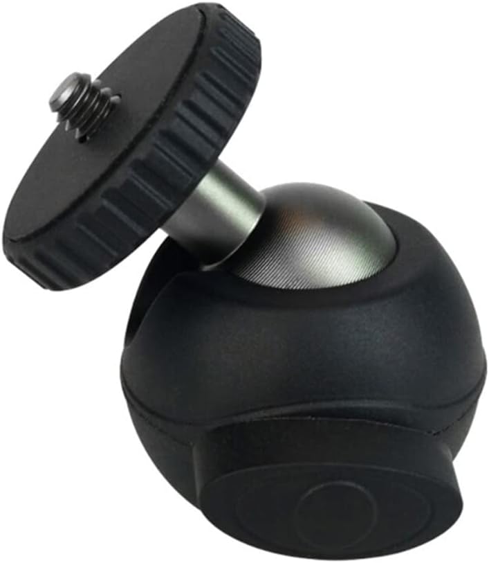 BGNing Mini Ball Head 360 درجة دوارة قابلة للتدوير، رأس دعامة فيديو بانورامي، محول تثبيت كاميرا بقطر 1/4 بوصة لمستقر الكاميرا ذو القاعدة الثلاثية (محدث باللون الأحمر) - Image 4