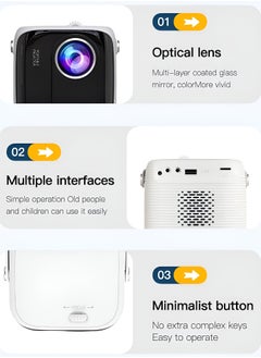BORTONY Mini Projector S10 5G WiFi Portable Video Projector 1920x1080P Smart Multimedia Projector 8000 Lumens Bluetooth Home Theater Cinema Movie Projector Support Bluetooth WIFI USB SD Card  - Image 3