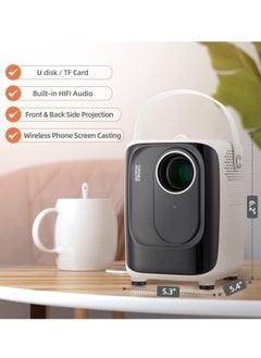 BORTONY Mini Projector S10 5G WiFi Portable Video Projector 1920x1080P Smart Multimedia Projector 8000 Lumens Bluetooth Home Theater Cinema Movie Projector Support Bluetooth WIFI USB SD Card  - Image 4