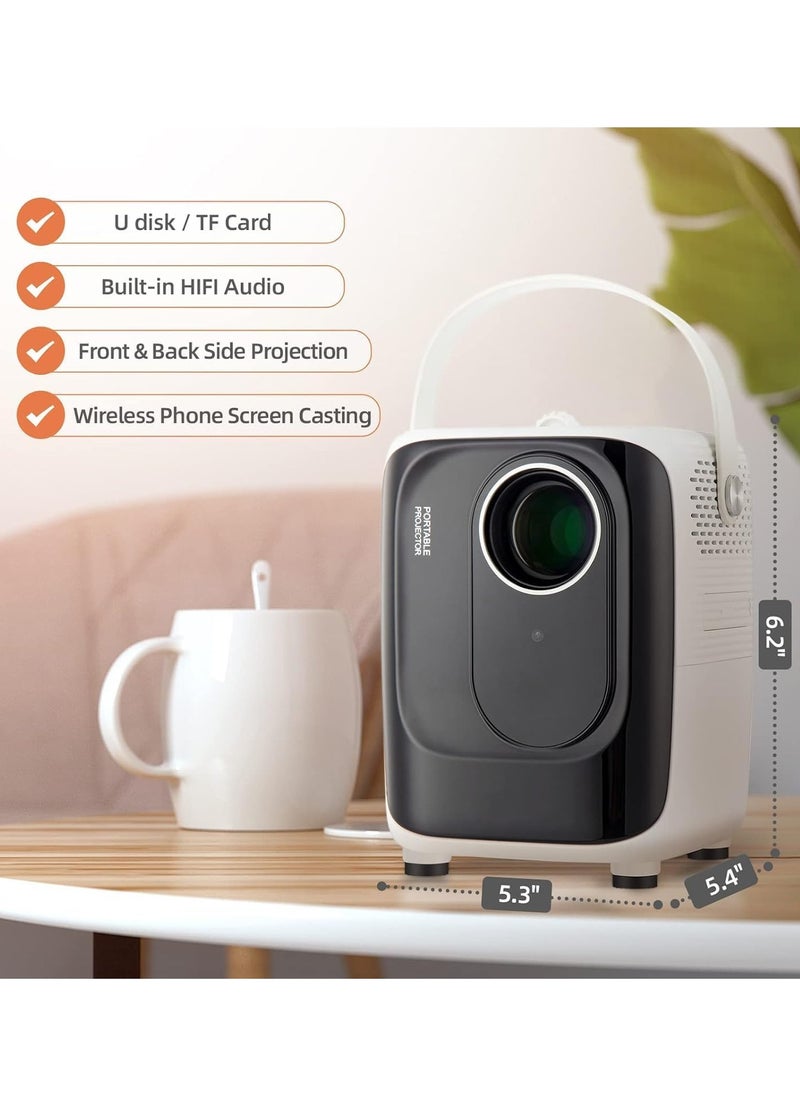 BORTONY - Mini Projector S10 5G WiFi Portable Video Projector 1920x1080P Smart Multimedia Projector 8000 Lumens Bluetooth Home Theater Cinema Movie Projector Support Bluetooth WIFI USB SD Card - Image 1