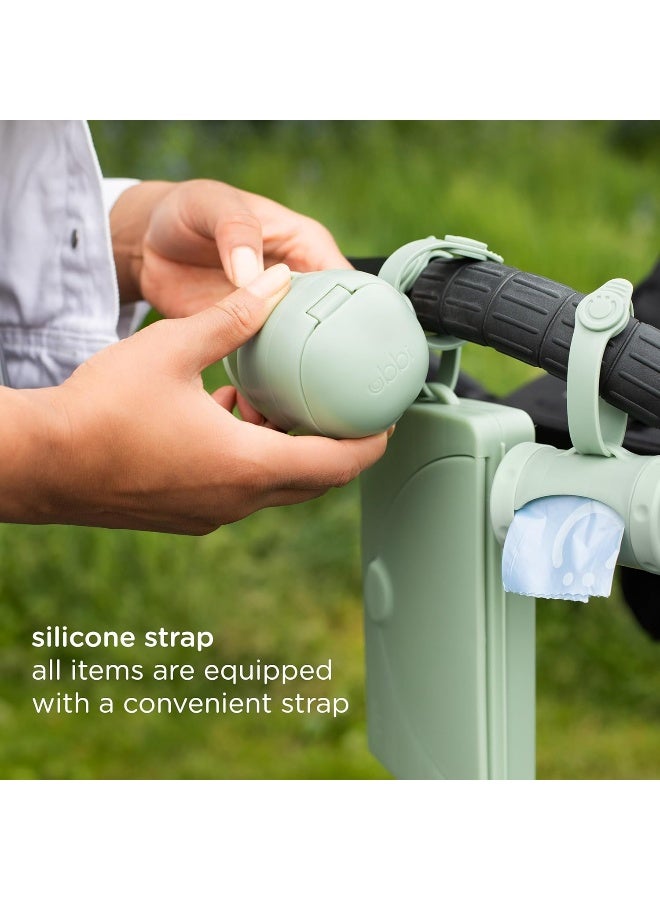 Ubbi On-The-Go Diapering Gift Set, Includes Changing Mat and Bag, Wipes Dispenser, Pacifier Holder and Bag Dispenser, Newborn Essentials, Sage - Image 5