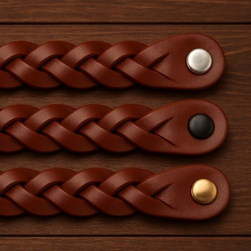 Brute Strength Leather Drawer Pulls Braided Cognac 4 pcs 778 x 1 Leather Handle Leather Dresser Pulls Cabinet knobs Dresser knobs Dresser Handles - Image 3