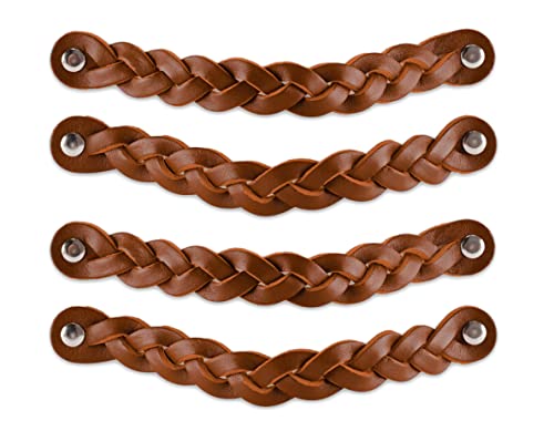 Brute Strength Leather Drawer Pulls Braided Cognac 4 pcs 778 x 1 Leather Handle Leather Dresser Pulls Cabinet knobs Dresser knobs Dresser Handles - Image 1
