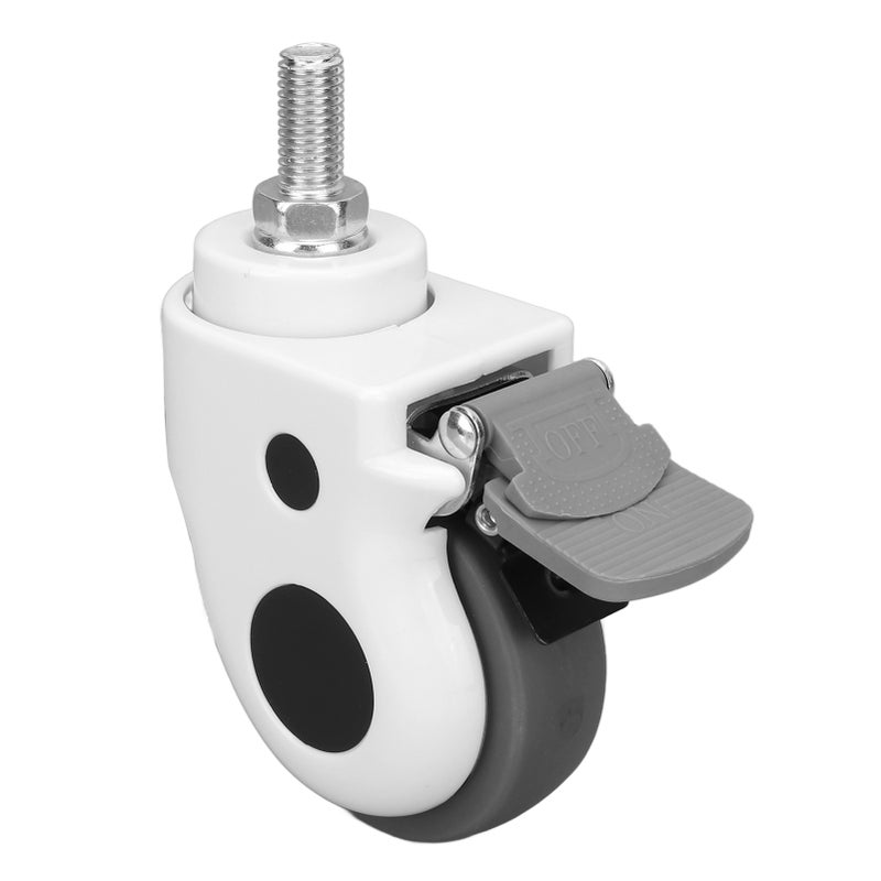 Swivel Caster Wheels: 3Inch Threaded Stem, 154Lb Load Capacity, 360° Swivel - Brake Lock, TPR Soft Tread, Heavy Duty Nylon Construction for Medical Beds, Equipment, Furniture, Trolleys - Image 3
