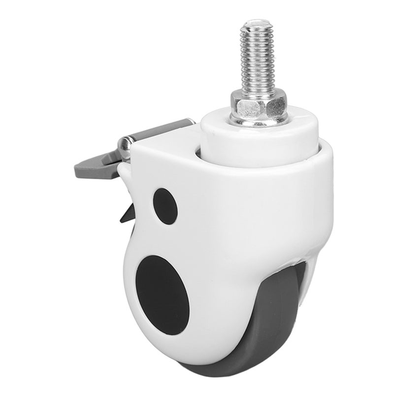 Swivel Caster Wheels: 3Inch Threaded Stem, 154Lb Load Capacity, 360° Swivel - Brake Lock, TPR Soft Tread, Heavy Duty Nylon Construction for Medical Beds, Equipment, Furniture, Trolleys - Image 5
