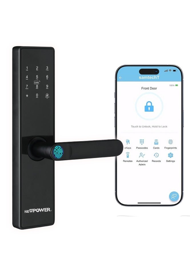 New Power Smart Lock – Fingerprint Door Lock, WiFi Door Lock with 6068 Mortise, Black Color This model features a sleek design and high-quality construction, offering advanced security and ease of use.  - Image 2