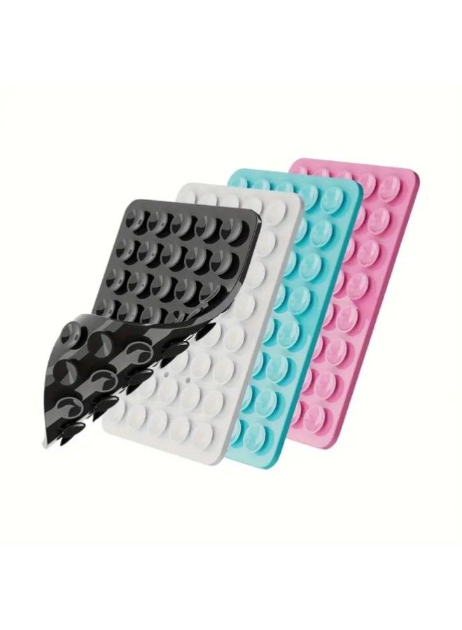 Generic 4 Pcs Silicone Suction Cup Phone Case Holder, Smartphone Silicone Adhesive Phone Accessories, Hands-Free Mirror Shower Selfie Phone Holder, (Black, White, Blue, Pink)  - Image 4