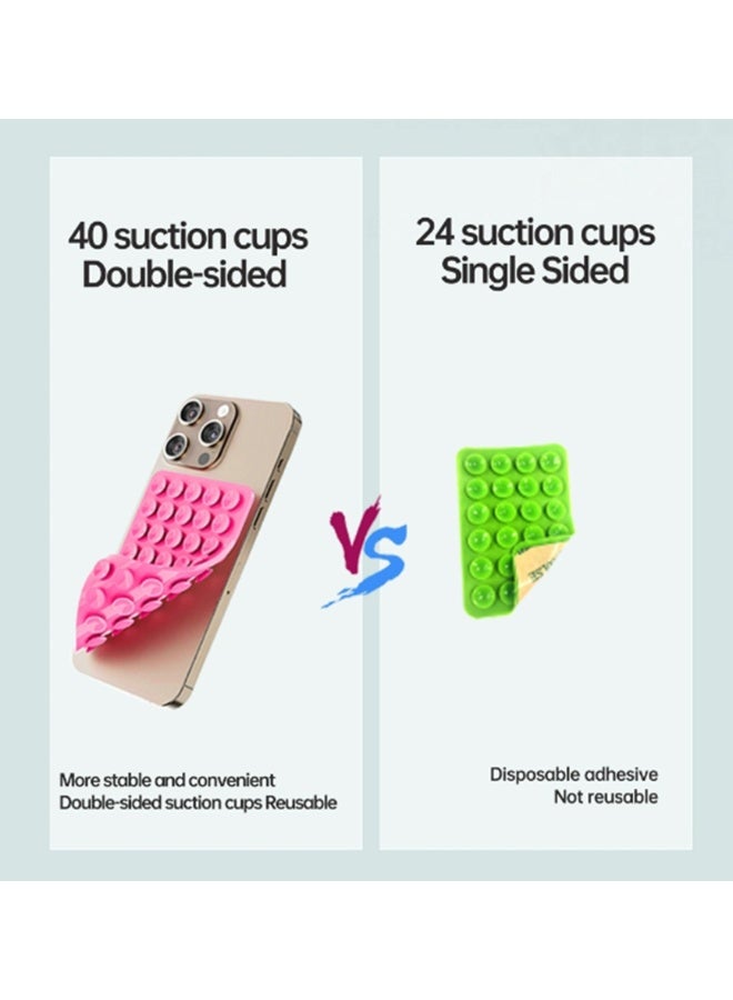 Generic 4 Pcs Silicone Suction Cup Phone Case Holder, Smartphone Silicone Adhesive Phone Accessories, Hands-Free Mirror Shower Selfie Phone Holder, (Black, White, Blue, Pink)  - Image 5
