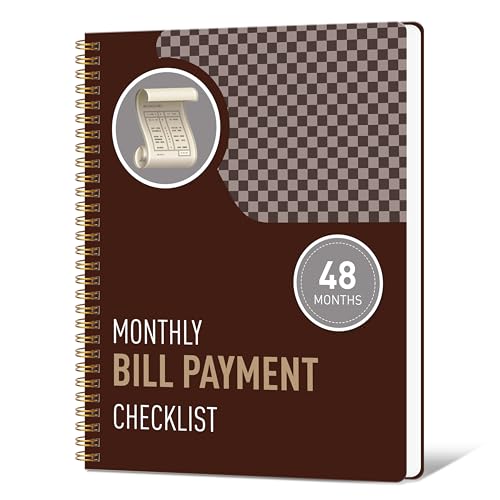 Kamoy Undated Monthly Bill Payment - 48-Month Undated Financial Organizer with Income Tracker, Savings & Debt Management, Yearly Goals, Expense Tracking 8.7×10.6 In, Brown - Image 1