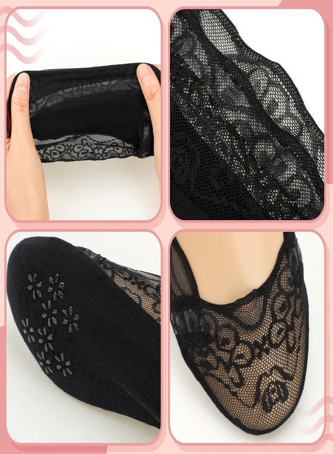 Sureio 10 Pairs Lace Ankle Socks Women's Lace No Show Socks Ruffle Low Cut Non Slip Casual for Summer Women(Low Cut) - Image 3