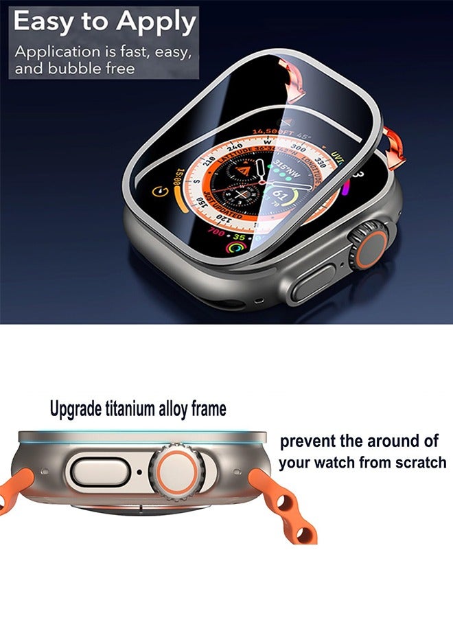 Beauenty 2 Pack Apple Watch Ultra 3/ Ultra Screen Protector 49mm, 9H Tempered Glass + Titanium Alloy Frame, Keep Original Touch Sensitive Lightweight Protective Film iwatch - Image 5