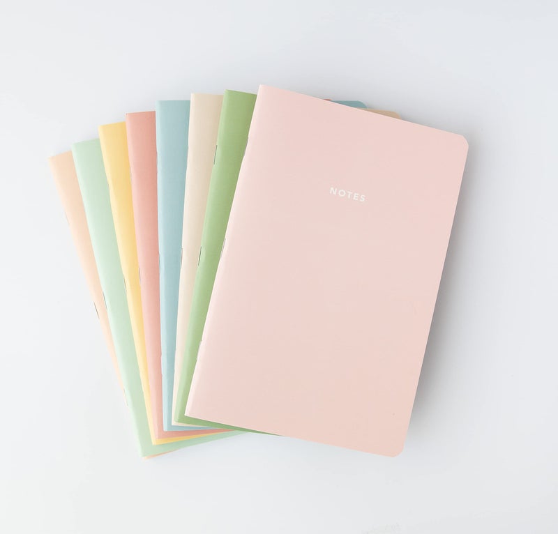 THiNKABLE Pastel Aesthetic Notebooks Set, Cute Journal Set 8 pack, A5 5.5 x 8.3 in 60 Pages, Simple Cover Notebook, Minimalist Journal for Women Lined Paper, Soft Cover Journals - Image 5