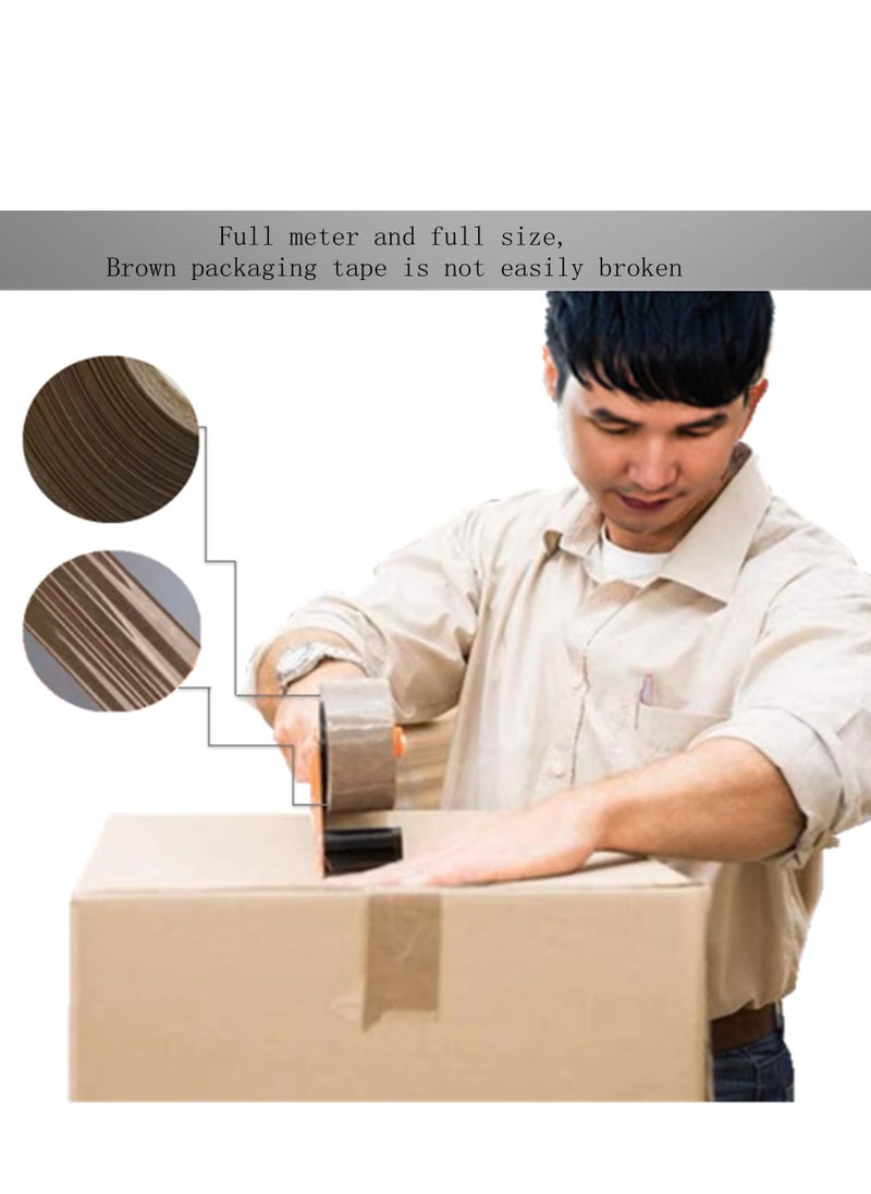 SYOSI Brown Packing Tape with Dispenser, 6 Rolls Heavy Duty Brown Packaging Tape Shipping Tape Refill Rolls, Carton Sealing Packaging Tape for Moving, Package, & Storage ( 2" X 110 Yards)  - Image 4